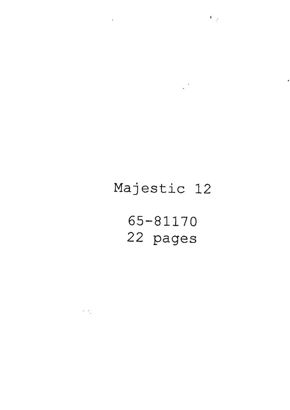 Overview image for Where Are the Other MJ 12 Government Records? | Majestic 12