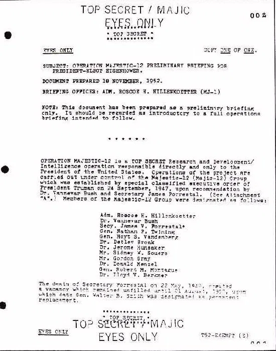 Overview image for How Credible Are the Timothy Cooper MJ 12 Papers? | Majestic 12